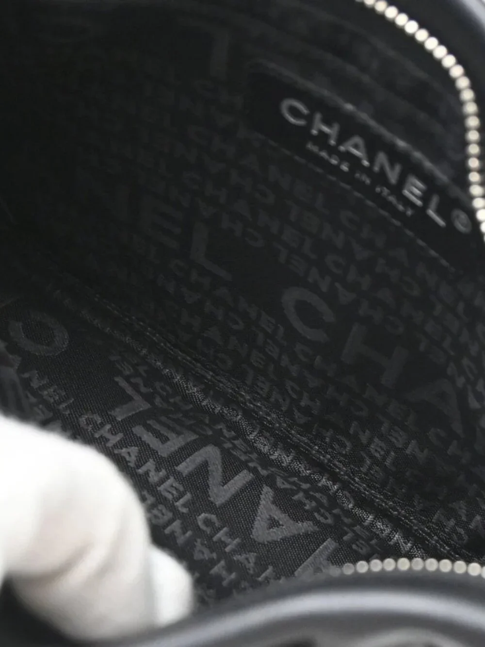 Chanel Black Lambskin Woven Stass Clutch Bag 179065